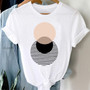 Women Round Neck Printed Short Sleeve T-Shirt