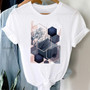 Women Round Neck Printed Short Sleeve T-Shirt