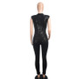 Sequins Round Neck Sleeveless Fashion Sexy Nightclub Jumpsuit