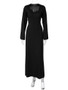 Plus Size Women Belt Bottom Long Sleeve Ribbed Dress