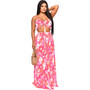 Ladies Fashion Printed Strapless Oversized Two-Piece Dress