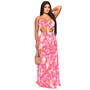 Ladies Fashion Printed Strapless Oversized Two-Piece Dress
