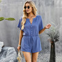 Solid Color Jumpsuit Women's Summer Home Casual Rompers