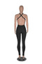 Women Sexy Solid Slim Backless Sports Jumpsuit