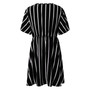 Plus Size Women Striped V-Neck Short Sleeve Loose Bohemian Dress