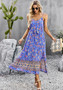 Women Summer Bohemian Holidays Split Slip Maxi Dress