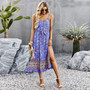 Women Summer Bohemian Holidays Split Slip Maxi Dress