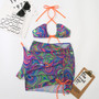 Women Patterned Bikini Three-Piece