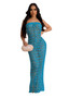 Women's Knitting Strapless Sequined Hollow Beach Dress