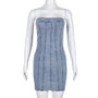 Spring Summer Sexy Strapless Denim Dress