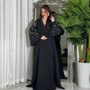 Muslim Beaded Dress Chic Elegant Robe With Belt