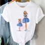 Spring And Summer Casual Loose Short-Sleeved Mother's Day Mom Printed T-Shirt Parent-Child Clothing