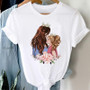 Spring And Summer Casual Loose Short-Sleeved Mother's Day Mom Printed T-Shirt Parent-Child Clothing