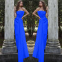 Women 's Solid Color Strapless Formal Party Elegant Jumpsuit