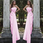 Women 's Solid Color Strapless Formal Party Elegant Jumpsuit