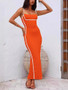 Women Sexy Contrast Color Suspender Dress