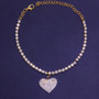 Women Heart fully-jewelled anklet