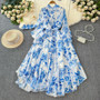 Women French Elegant Chic Tie Bow chiffon Holidays Dress