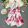 Women French Elegant Chic Tie Bow chiffon Holidays Dress