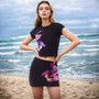 Women summer short-sleeved printed Top and Skirt two-piece set