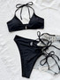 Bikini Solid Color Sexy Women Two Pieces Swimsuit Triangle Swimsuit