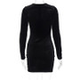 Women's Winter Sexy Hollow See-Through Slim Long Sleeve Bodycon Dress