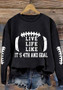 Letter Print Men's And Women's Round Neck Long Sleeve T-Shirt