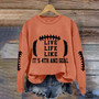 Letter Print Men's And Women's Round Neck Long Sleeve T-Shirt