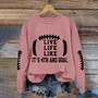 Letter Print Men's And Women's Round Neck Long Sleeve T-Shirt