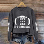 Letter Print Men's And Women's Round Neck Long Sleeve T-Shirt