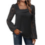 Women's Spring And Autumn Fashionable Elegant Lace Patchwork Knitting Shirt Top