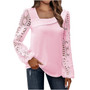 Women's Spring And Autumn Fashionable Elegant Lace Patchwork Knitting Shirt Top