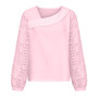 Women's Spring And Autumn Fashionable Elegant Lace Patchwork Knitting Shirt Top