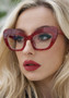 Anti-blue light big frame cat eye plain mirror simple glasses frame versatile fashion glasses frame