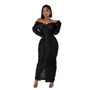 Spring Summer Women Fashion Sexy See-Through Off Shoulder Shirt Button Long Dress