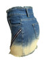 Women's Distressed Sexy Zipper Stretch Denim Skirt