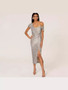 Women's Sequin Slash Shoulder Slit Sexy Party Dress