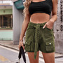 Women Summer Pocket Shorts With Belt