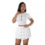 Women Knitting Casual Crop Top and Skirt two-piece set