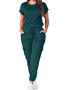Women Solid Top and Cargo Pant Two-piece Set