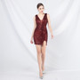 Women sequined mini evening dress