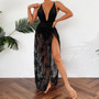 Women Bikini Lace-Up Sexy One-piece Swimwear And Beach Long Skirt Set