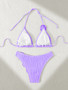 Women 3D Flower Bikini Sexy Lace-Up Swimwear Two Pieces