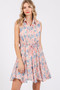 GeeGee Full Size Floral Eyelet Sleeveless Mini Dress