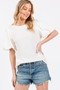 Ces Femme Textured Puff Sleeve Top