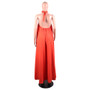 Women's Halter Strap Backless Loose Bohemian Long Dress Solid Color Summer Casual Maxi Dress