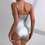 Street Satin Sequin Strap Sexy Low Back Fishbone Underwire Bodysuit
