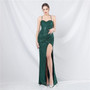 Luxury Sequin Fishbone Slim Waist Slit Evening Dress
