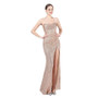 Luxury Sequin Fishbone Slim Waist Slit Evening Dress