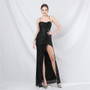 Luxury Sequin Fishbone Slim Waist Slit Evening Dress